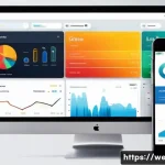 Home 17 웹디자인 업계 동향 리포트 - A sleek, modern web interface showcasing personalized UX/UI design: vibrant dashboard with AI-driven...