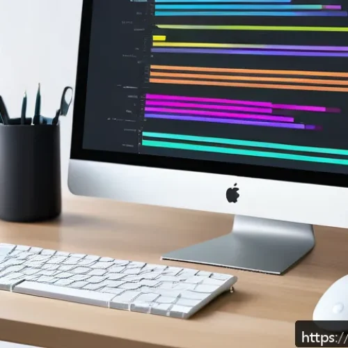 Home 26 웹디자인 고급 CSS 애니메이션 - A modern web designer’s workspace showcasing a large high-resolution monitor displaying complex CSS ...